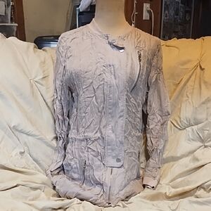 Blank NYC Light Gray Women's Zip-Front Utility Jacket